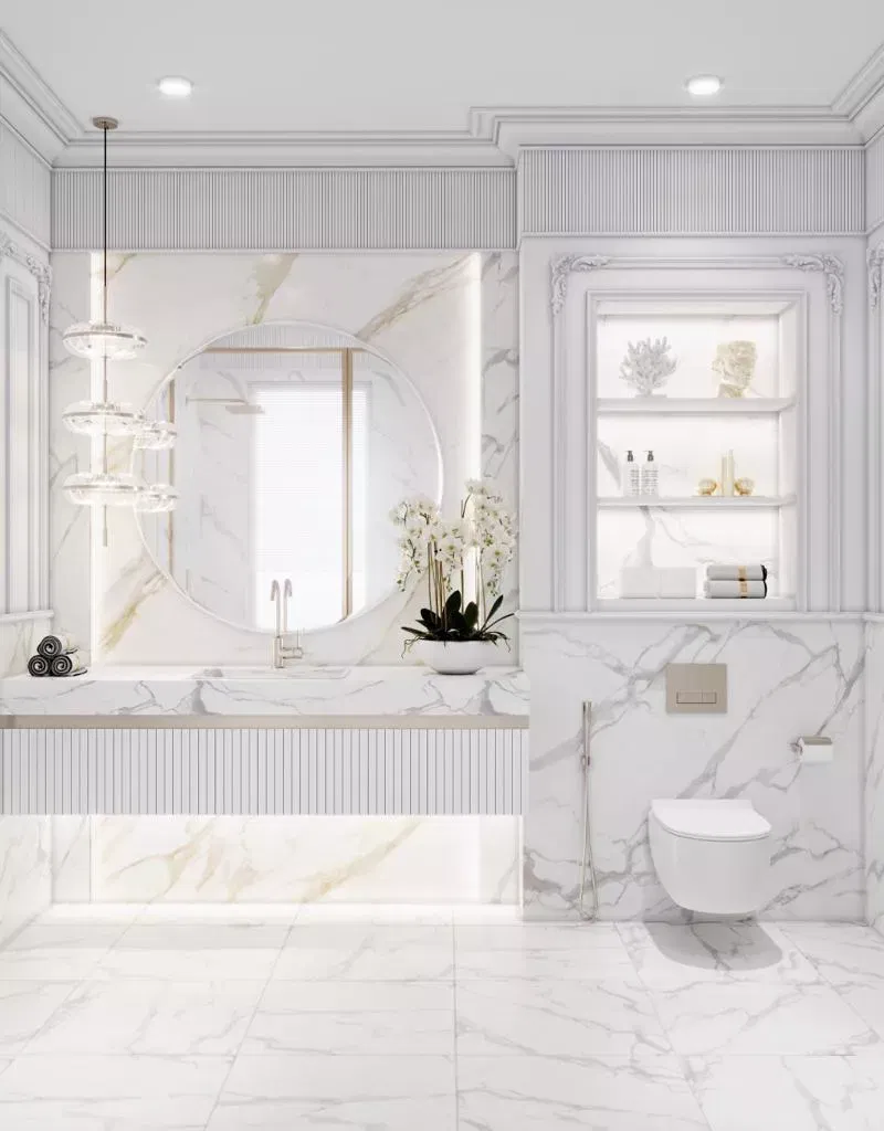 استخدامات الرخام في الحمامات